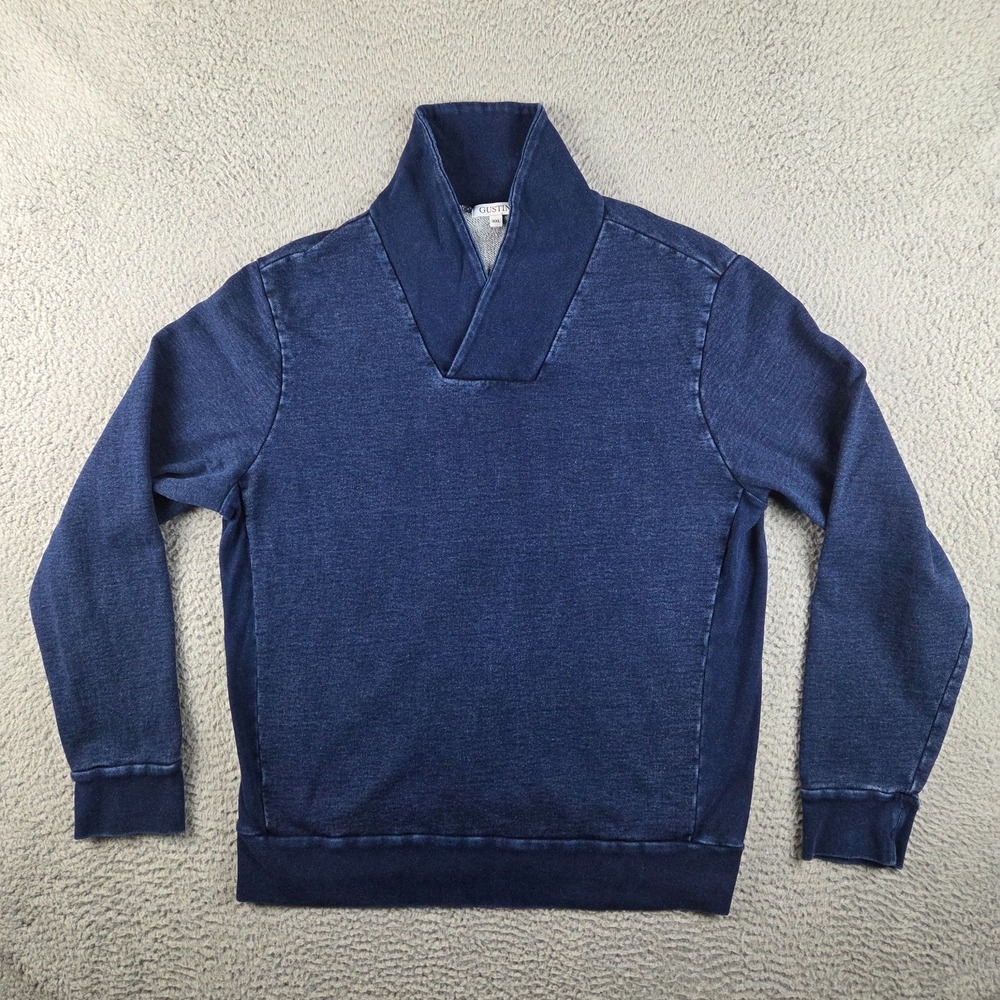 Gustin Indigo Blue Shawl Neck Sweatshirt Mens 2XL/2X